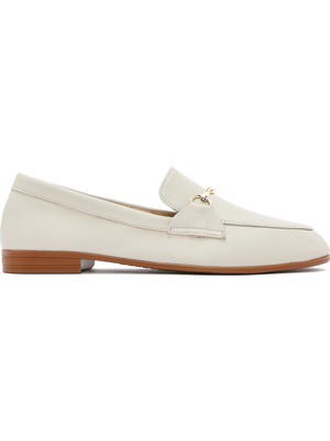 Derimod Kadın Krem Deri Maskülen Loafer 26PFD350218
