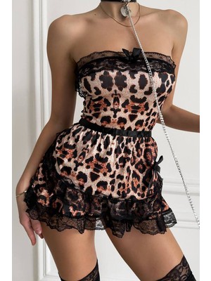 BMD Irina Fantezi Leopar Gecelik - Leopar