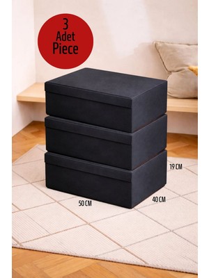 ALAS 3 Adet Çok Amaçlı Baza Altı Giysi & Kazak Kutu Hurç