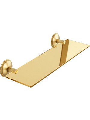 Tesitay Banyo Lavabo Etejeri Cam Gold Renk