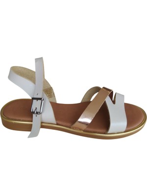 Bulldozer Kadın Bilekten Bantlı Deri Sandalet