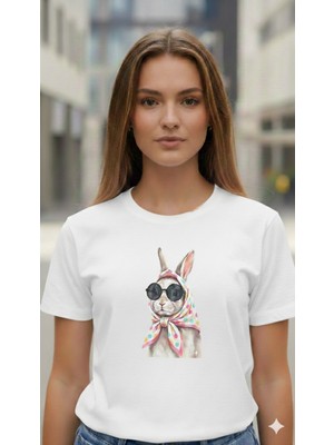 Elif Tarakçı Butik Tavşan Figürlü Pamuklu Tişört