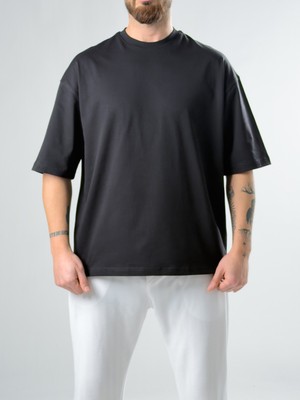 Cocopelli Erkek Siyah Basic Oversize T-Shirt COC2928
