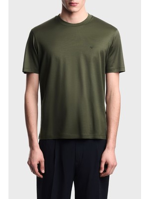 Emporio Armani Pamuk Karışımlı Regular Fit Bisiklet Yaka T Shirt Erkek T Shirt EM005491 AF24839 U8121