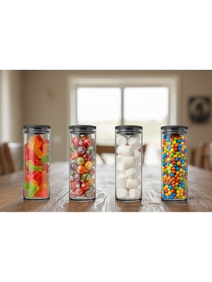 Feyza Design Vakumlu 1230 cc Cam Kavanoz Seti, Erzak Saklama Kabı, 4'lü Paket
