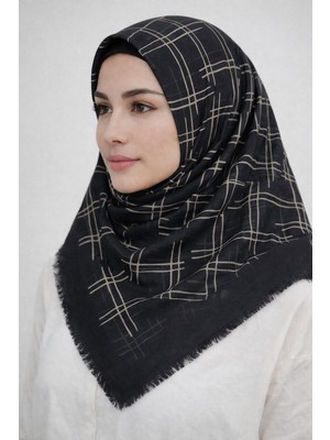Sinem Emprime Koton Eşarp -  Siyah / KARAMEL-06289-02