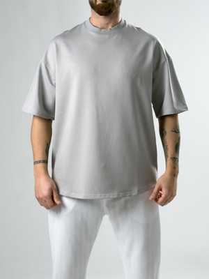 Cocopelli Erkek Gri Basic Oversize T-Shirt COC2912