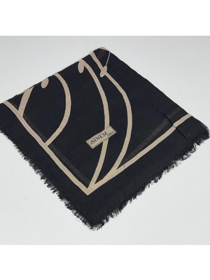 Sinem Emprime Koton Eşarp -  Siyah / KARAMEL-6290-18