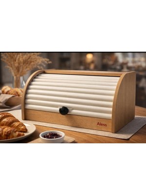 Feyza Design Şık ve Dayanıklı 35CM Bambu Ekmek Saklama Kutusu, Mutfağınıza Şıklık Katın