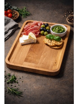 Debreli Ahşap - Masif Kayın Ağacından Dikdörtgen Dev Boy Sunumluk