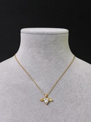 Vulwox Altın Kanatlı Kalp Kolye