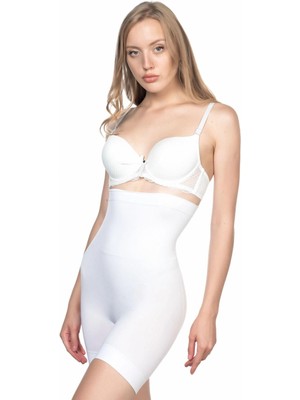 Liyuza Beyaz Mı Emay 2056 Yüksek Bel Masajlı Uzun Paça Korse