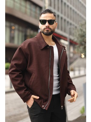 Baselco Yeni Sezon Dokulu Oversize Bol Kalıp Bomber Ceket