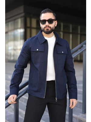 Baselco Cep Kapaklı Basic Keten Ceket