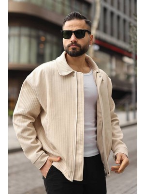 Baselco Yeni Sezon Dokulu Oversize Bol Kalıp Bomber Ceket