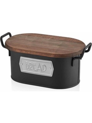 Feyza Design Dayanıklı ve Şık Siyah Galvaniz Ekmeklik, Pratik Kullanım Için Ideal