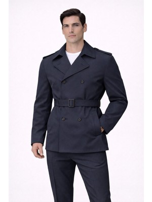 Baselco Su ve Rüzgar Geçirmez Midi Boy Kuşaklı Trençkot %100 Poliamid Erkekler İçin Uzun Kollu