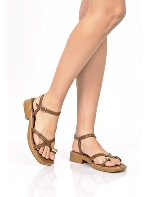 Mcdark Yüzük Parmak Eva Yumşak Taban Dikişli Tokalı Sandalet