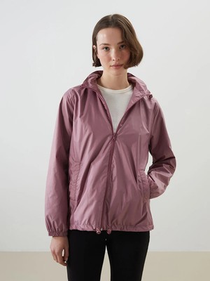LC Waikiki Lcwaıkıkı Classic Pembe Kapüşonlu Kadın Yağmurluk