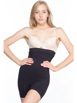 Liyuza Siyah Mı Emay 7026  Yüksek Bel Paçalı Korse