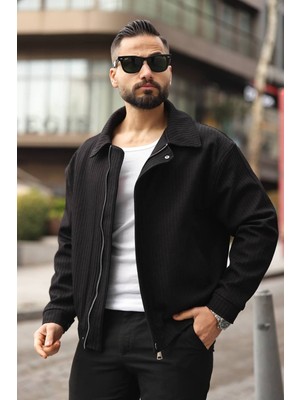 Baselco Yeni Sezon Dokulu Oversize Bol Kalıp Bomber Ceket