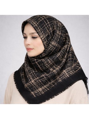 Sinem Emprime Koton Eşarp -  Siyah / KARAMEL-06289-07