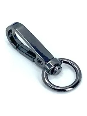 Orhan Çanta 10 Adet 1 Cm Yay Kanca Siyah Anahtarlık Halkası - Metal Yaylı Klips