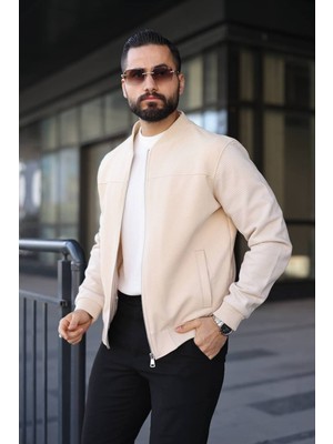 Baselco Bomber Triko Kol Detaylı Dokulu Kolej Ceket