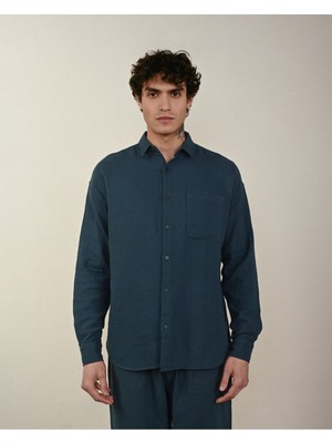 Baselco Rahat Bol Kalıp Pamuk Müslin Kumaş Gömlek