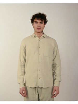 Baselco Rahat Bol Kalıp Pamuk Müslin Kumaş Gömlek