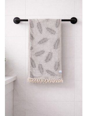 AQUATOLIA Doğa Peştemal %100 Pamuk Yaprak Desenli 100X180 cm Plaj Havlusu Yumuşak ve Hızla Kuruyan