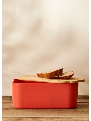 Feyza Design Çift Gövdeli Ekmek Kutusu, Somon Renk, 33X18,5X12 cm