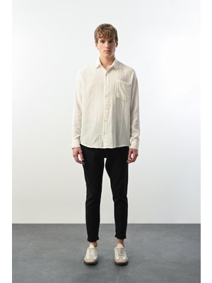 Baselco Rahat Bol Kalıp Pamuk Müslin Kumaş Gömlek