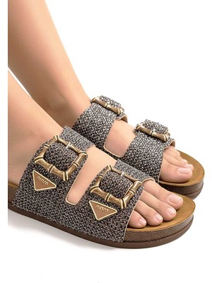 Mcdark 7071 Süet Mantar Ortopedik Iç Taban Tokalı Terlik