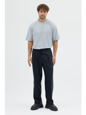 Cosplay Erkek Poliviskon Ince Çizgili Pileli Relaxed Fit Pantolon