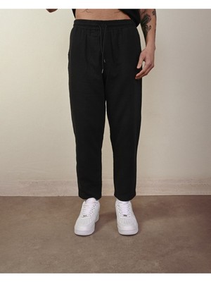Baselco Rahat Bol Kalıp %100 Pamuk Müslin Kumaş Lastikli Jogger