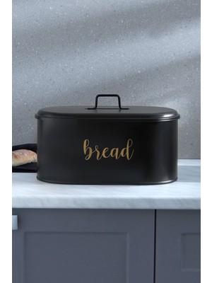 Feyza Design Şık Siyah Ekmek Kutusu, Pratik ve Dayanıklı Mutfak Gereçleri