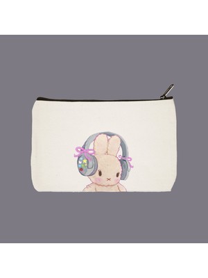 Özgürce Su Geçirmez Baskılı Bez Makyaj Çantası, Kalemlik ve Cüzdan Çok Amaçlı