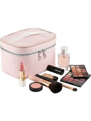 Özgürce Çok Fonksiyonlu Pembe Makyaj Çantası, Seyahat ve Günlük Kullanım Için