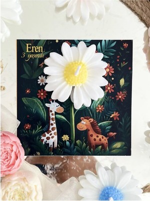 Bernami Pinterest 10 Adet Özel Tasarlanmış Kart ve Papatya Mum. Bebek Doğum, Babyshower, Doğum Günü, Hediyelik