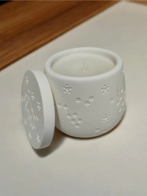 Bernami Pinterest Yıldız Desenli Kapaklı Mum - Zarif Tasarım