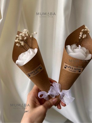 Bernami Pinterest 15 Adet Süslemeli Gül Mum Buket, Doğum, Sünnet, Düğün Nişan Söz, Kına, Doğum Günü.