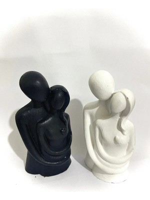 Bernami Pinterest Sarılan Çift Dekoratif Biblo Büst 2 Li Siyah Beyaz