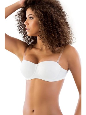 Liyuza Beyaz Mı Emay 702 Şeffaf Askılı Push-Up Sütyen