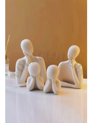 Bernami Pinterest Dekoratif Obje Biblo Heykel Beton Iki Çocuklu Aile Set