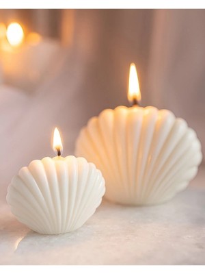 Bernami Pinterest 2 Li Dekoratif Istiridye Mum Seti