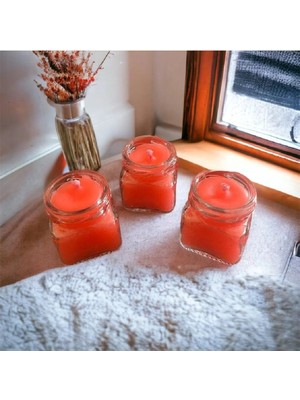 Bernami Pinterest 3'lü Özel El Yapımı Mini Boy Vanilyali Kokulu Mum