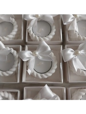 Bernami Pinterest Nikah Nişan Tealight Mumlu Burgulu Mumluk Söz Kına Doğumgünü Hediyelik - 10 Adet