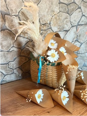 Bernami Pinterest Kişiye Özel Düğün|nişan|söz Hediyelik Papatya Kokulu Buket Mum Beyaz - 10 Adet