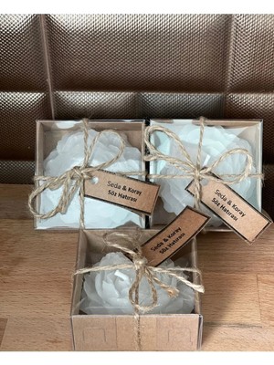 Bernami Pinterest Süslemeli Şakayık Mum, Düğün, Kına, Nişan, Söz, Nikah, Hediyelik Kutu - 20 Adet